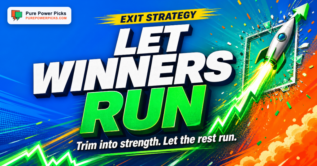 Exit strategy for traders: let winners run, trim into strength, and protect principal with a stop order — Pure Power Picks