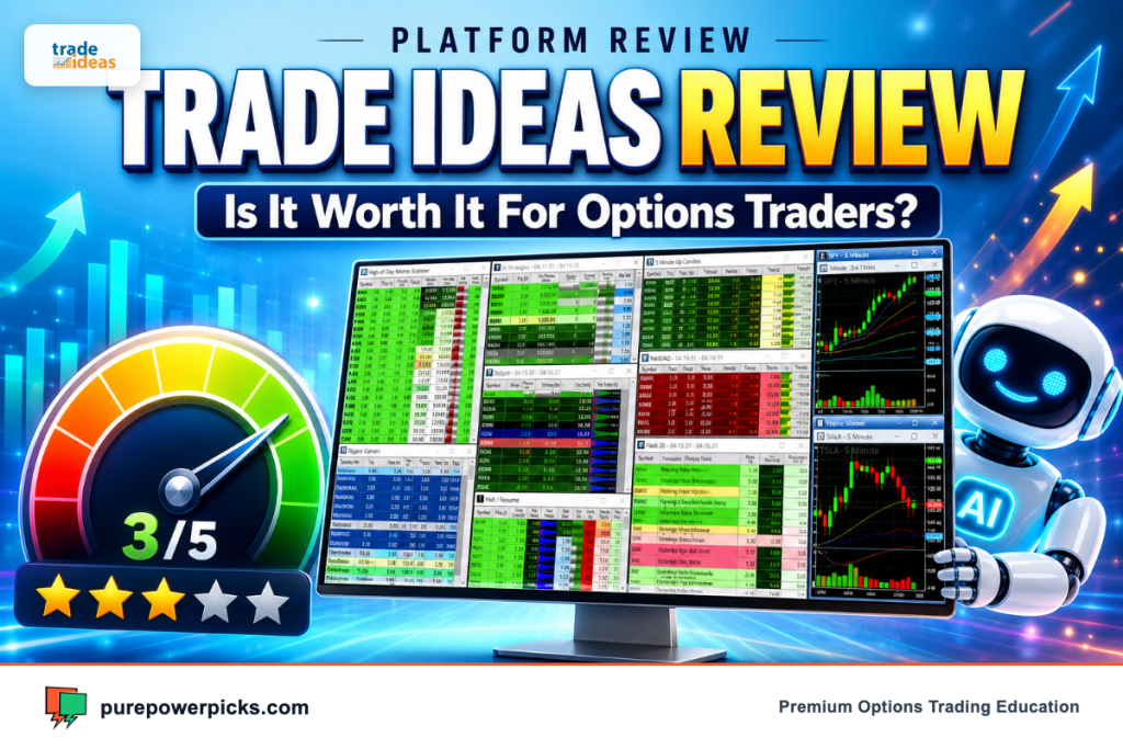 Trade Ideas review 2026 — 3 out of 5 rating for options traders by Pure Power Picks