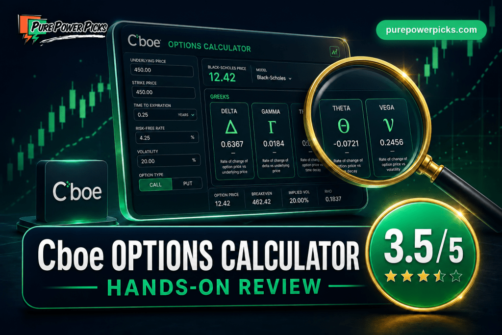 Cboe Options Calculator Review (2026) — 3.5 out of 5 educational score and hands-on walkthrough